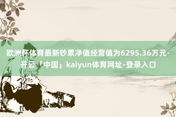 欧洲杯体育最新钞票净值经营值为6295.36万元-开云「中国」kaiyun体育网址-登录入口