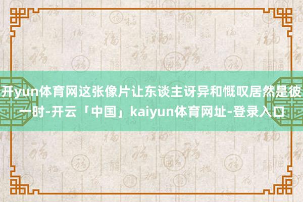 开yun体育网这张像片让东谈主讶异和慨叹居然是彼一时-开云「中国」kaiyun体育网址-登录入口