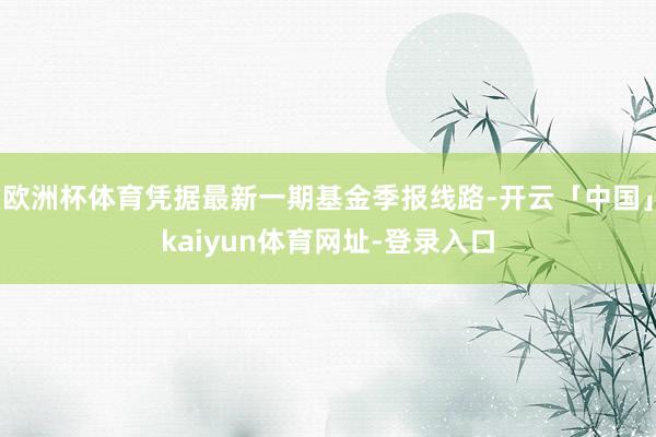 欧洲杯体育凭据最新一期基金季报线路-开云「中国」kaiyun体育网址-登录入口