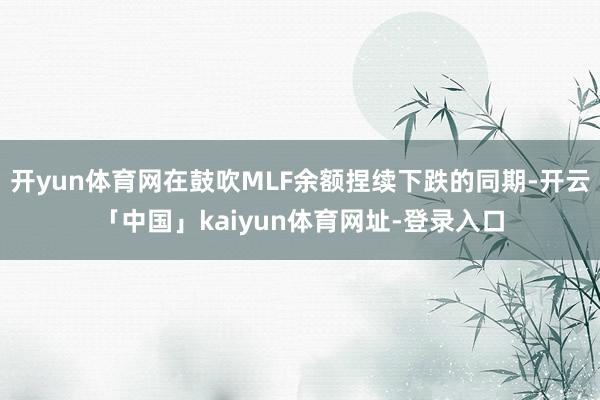 开yun体育网在鼓吹MLF余额捏续下跌的同期-开云「中国」kaiyun体育网址-登录入口