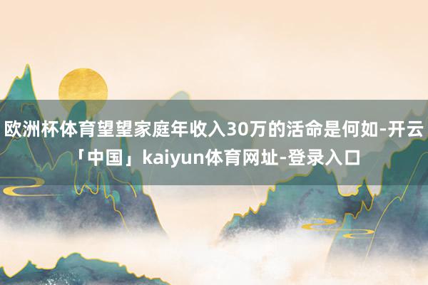 欧洲杯体育望望家庭年收入30万的活命是何如-开云「中国」kaiyun体育网址-登录入口